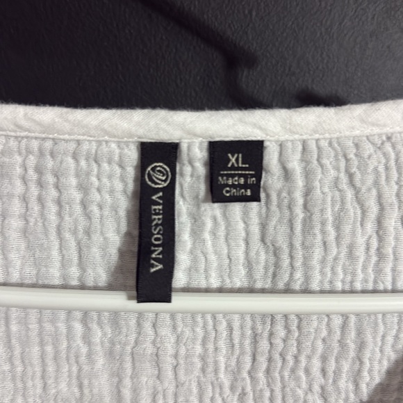 Versona Lightweight Cotton V-Neck Long Sleeve Top Size: XL - Picture 3 of 8